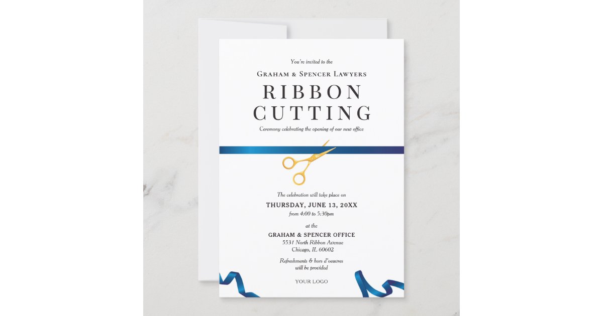 Ribbon Cutting Invitation Zazzle