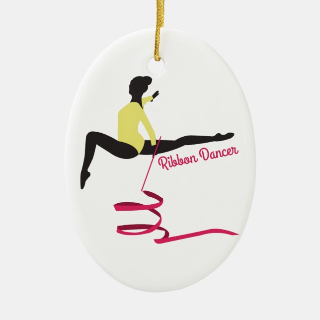 Ribbon Dancer Ceramic Tree Decoration (Front)