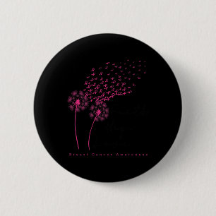 Ribbon Dandelion Faith Hope Love Breast Cancer 6 Cm Round Badge