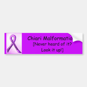 Ribbon design, Chiari Malformation, [Never hear... Bumper Sticker