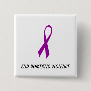 Ribbon, End Domestic Violence 15 Cm Square Badge