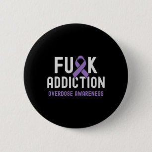 Ribbon Fck Addiction Overdose Awareness 2 6 Cm Round Badge