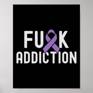 Ribbon Fck Addiction Overdose Awareness 3 Poster