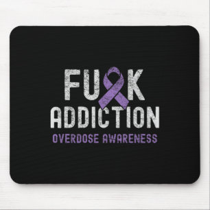 Ribbon Fck Addiction Overdose Awareness Mouse Mat