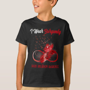 Ribbon Feather Brain Aneurysm Awareness T-Shirt