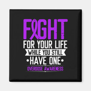 Ribbon Fight For Your Life Overdose Awareness Magnet