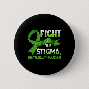 Ribbon Fight The Stigma Mental Health Mens 6 Cm Round Badge