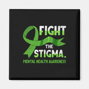 Ribbon Fight The Stigma Mental Health Mens  Magnet