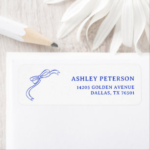 Ribbon French Blue Vintage Wedding Return Address