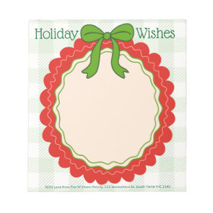 Ribbon & Frills Holiday Message Personalised Notepad