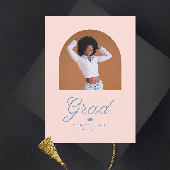 Ribbon Grad Arch Photo Graduation Announcement (Creator Uploaded)