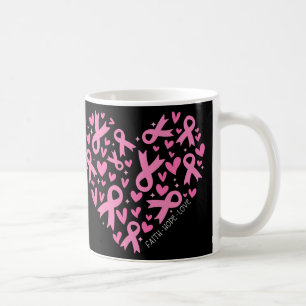 Ribbon Heart Faith Hope Love Breast Cancer Awarene Coffee Mug