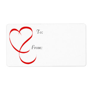 Ribbon Heart Gift Tag Labels