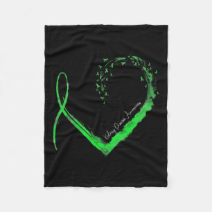 Ribbon Heart Kidney Disease Awareness Fleece Blanket
