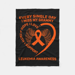 Ribbon Heart Leukaemia Awareness In Memory Of Gram Fleece Blanket