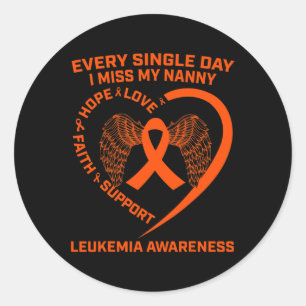 Ribbon Heart Leukaemia Awareness In Memory Of My N Classic Round Sticker