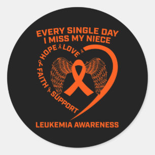 Ribbon Heart Leukaemia Awareness In Memory Of My N Classic Round Sticker