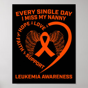 Ribbon Heart Leukaemia Awareness In Memory Of My N Poster