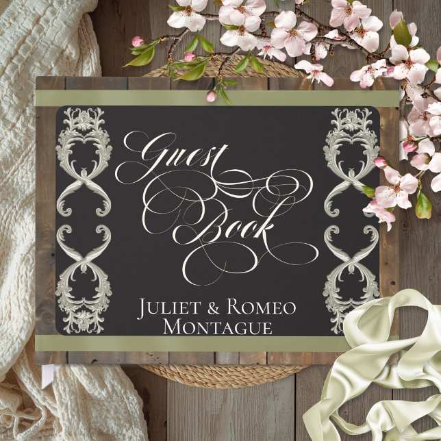 Ribbon & Heart Wedding - Sage Guest Book (Creator Uploaded)