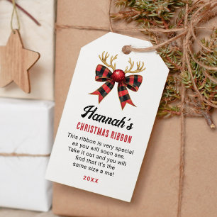 Ribbon Height Christmas Same Size As Me Ornament Gift Tags