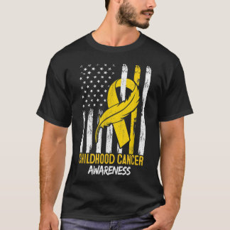 ribbon in a flag, Childhood cancer awareness3458 T-Shirt