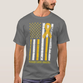 Ribbon In A Flag, Childhood Cancer Awareness3468 T-Shirt