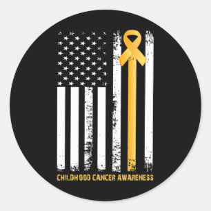 Ribbon In A Flag Classic Round Sticker