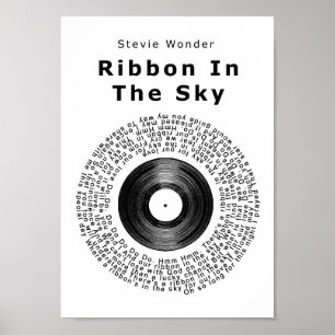 Ribbon In The Sky Vinyl Record Song Lyric Print