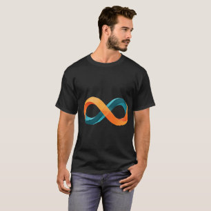 Ribbon Infinity Symbol Orange & Teal Gradient T-Shirt