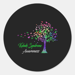 Ribbon Kabuki Syndrome Awareness Classic Round Sticker