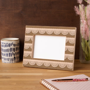 Ribbon Lace Etched Wooden Picture Frame