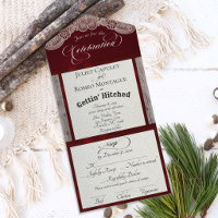 Ribbon & Lace Gettin' Hitched - Burgundy