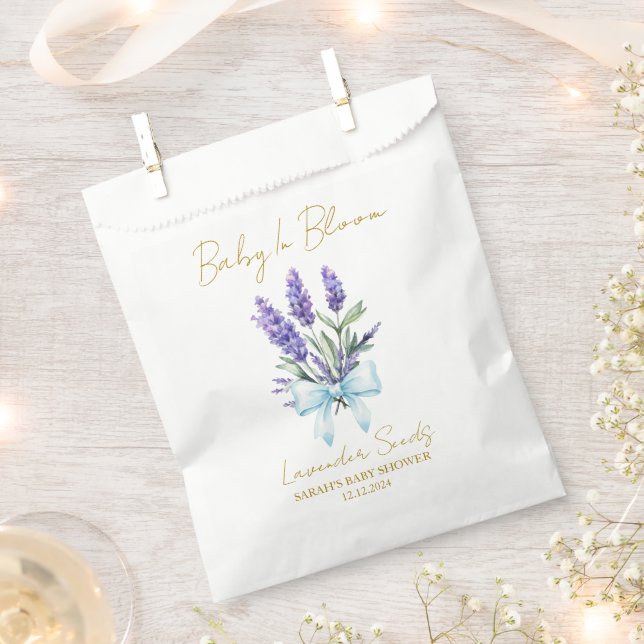 Ribbon | Lavender Seeds Baby Shower Favor Bag (Clipped)