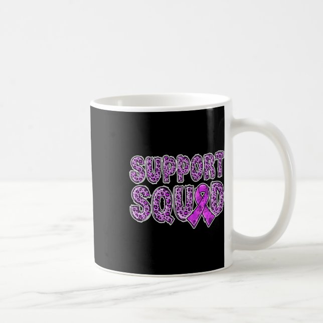 Ribbon Leopard Print Support Squad Overdose  Coffee Mug (Right)