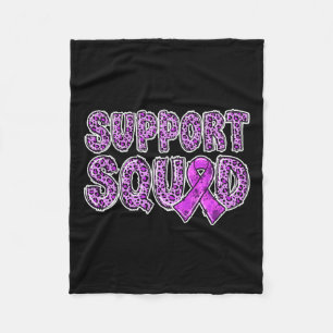 Ribbon Leopard Print Support Squad Overdose Fleece Blanket