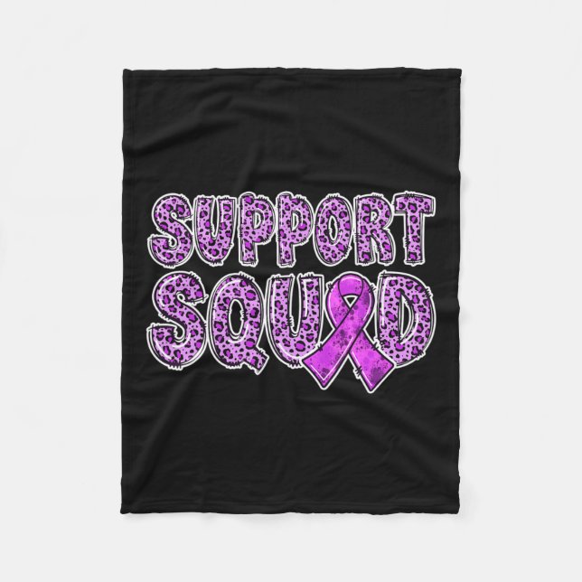 Ribbon Leopard Print Support Squad Overdose  Fleece Blanket (Front)