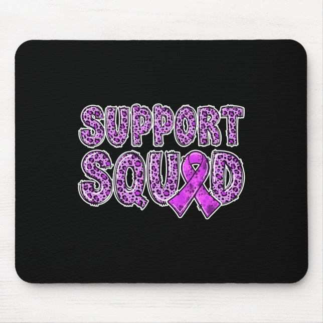 Ribbon Leopard Print Support Squad Overdose  Mouse Mat (Front)
