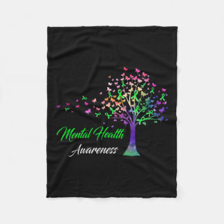 Ribbon Mental Health Awareness  Fleece Blanket