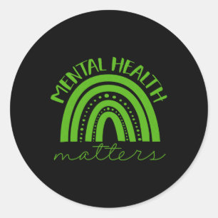 Ribbon Mental Health Awareness Problems Classic Round Sticker