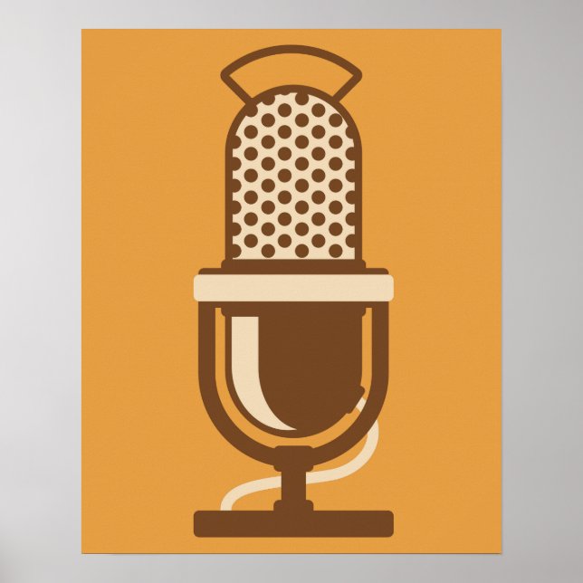 Ribbon Microphone Logo Poster (Front)