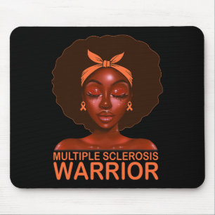 Ribbon Ms Awareness Warrior Black Afro Women Girls Mouse Mat