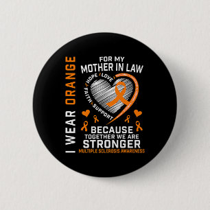 Ribbon Ms Mother In Law Multiple Sclerosis Awarene 6 Cm Round Badge