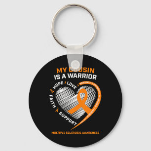 Ribbon Ms Warrior Cousin Multiple Sclerosis Awaren Key Ring