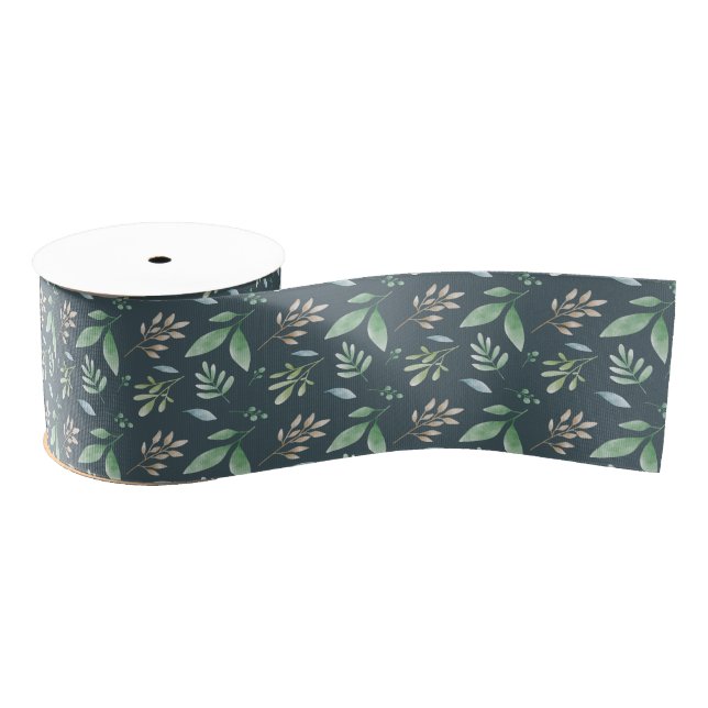Ribbon - Multi Coloured Foliage Grosgrain Ribbon (Spool)