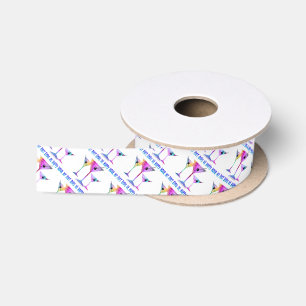 RIBBON - MY DIET ENDS AT HAPPY HOUR SATIN RIBBON