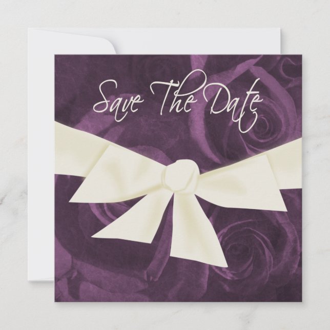 Ribbon n Roses Save the Date (Front)