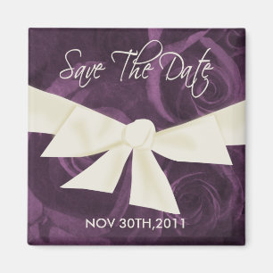 Ribbon n Roses Save the Date Magnet
