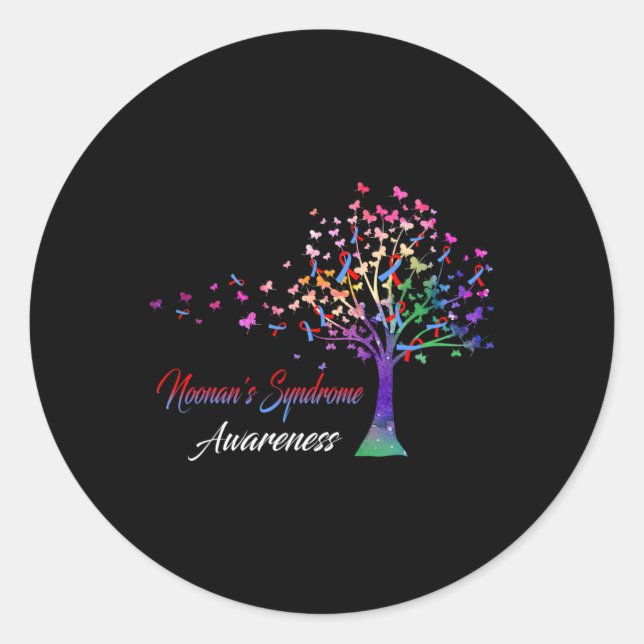 Ribbon Noonan's Syndrome Awareness  Classic Round Sticker (Front)