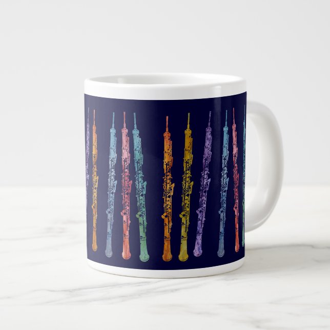 Ribbon of Oboes Large Coffee Mug (Front Right)