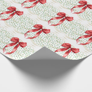 Ribbon on Green Stones Wrapping Paper